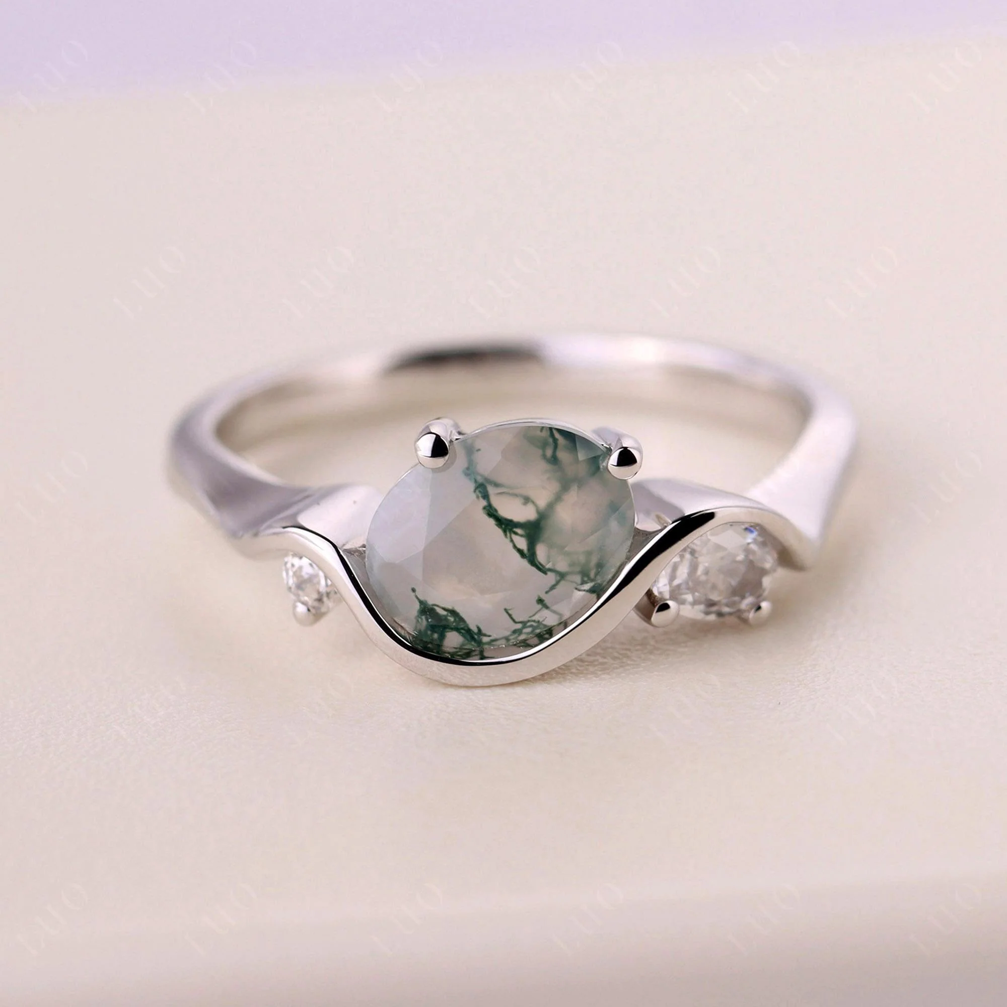Moss Agate Wave Ring - Image 10