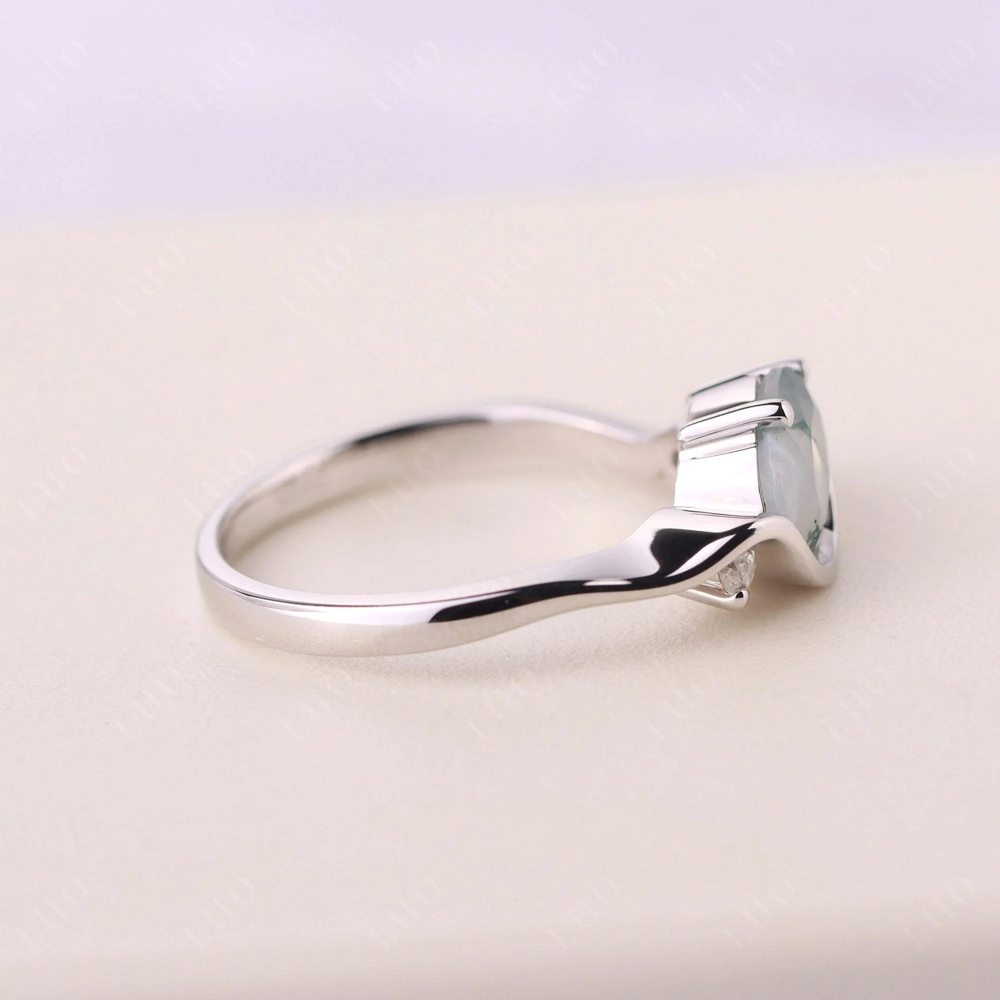 Moss Agate Wave Ring - Image 13