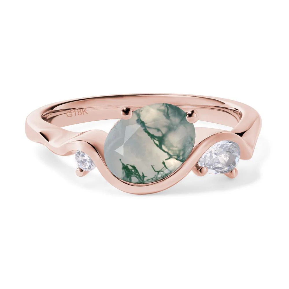 Moss Agate Wave Ring - Image 9