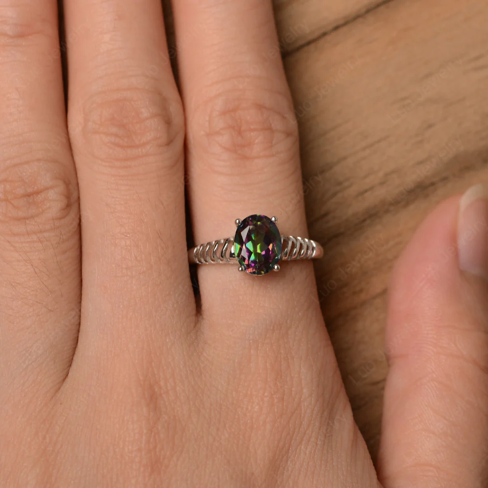 Mystic Topaz Non Traditional Engagement Ring - Image 4