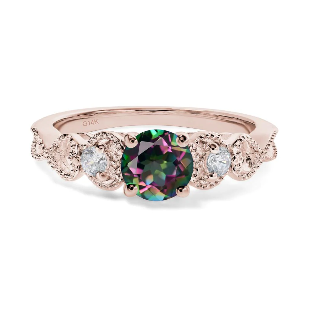 Mystic Topaz Vintage Style Engagement Ring
