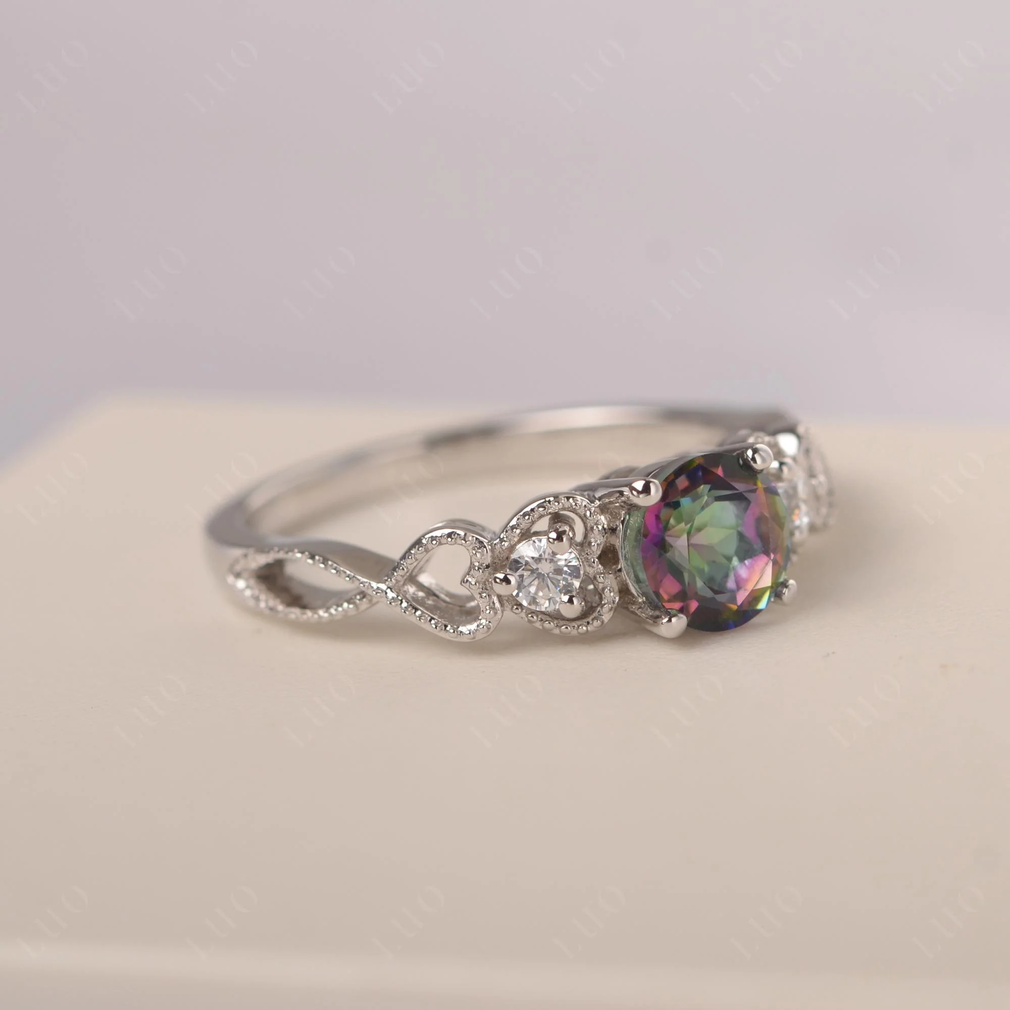 Mystic Topaz Vintage Style Engagement Ring - Image 11