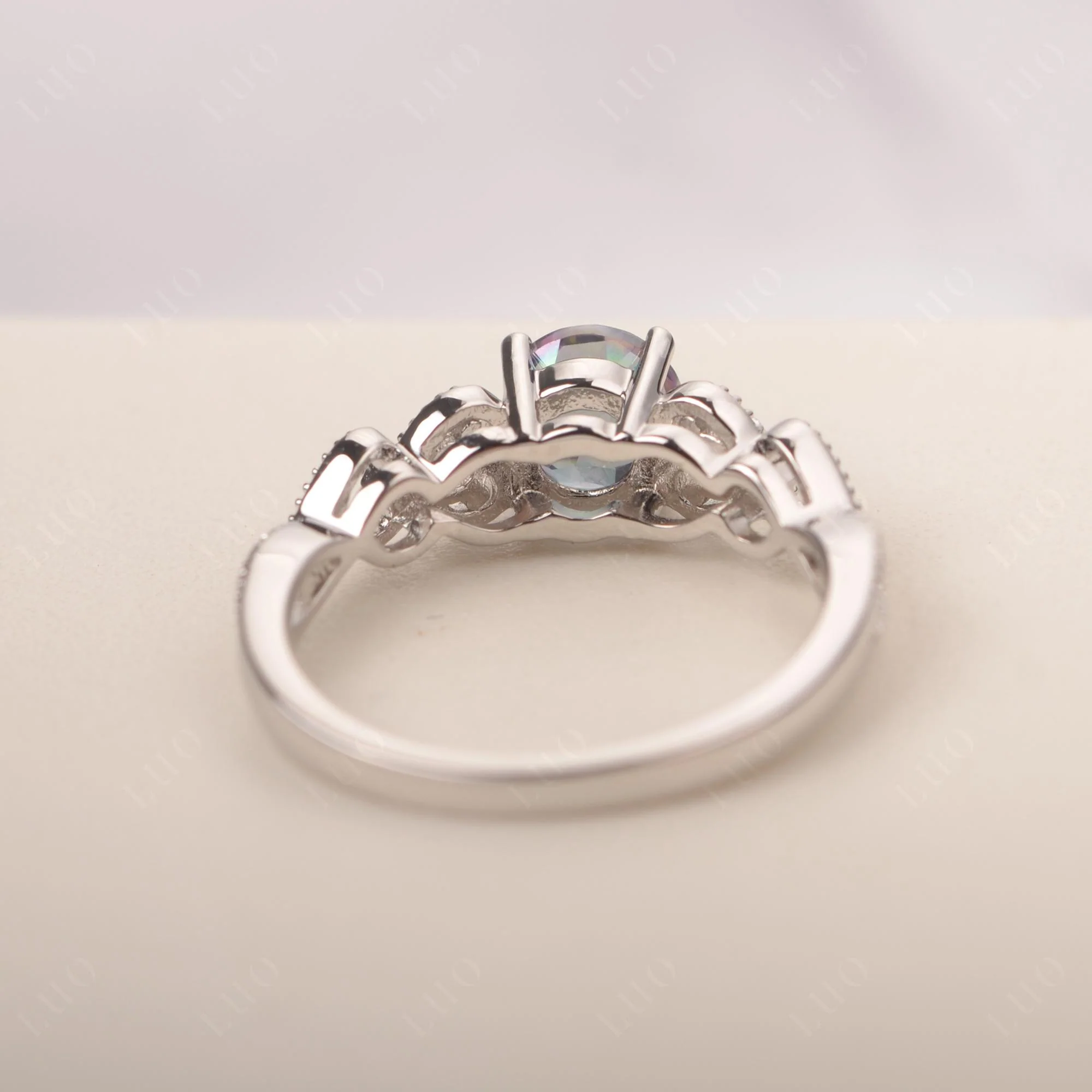 Mystic Topaz Vintage Style Engagement Ring - Image 12