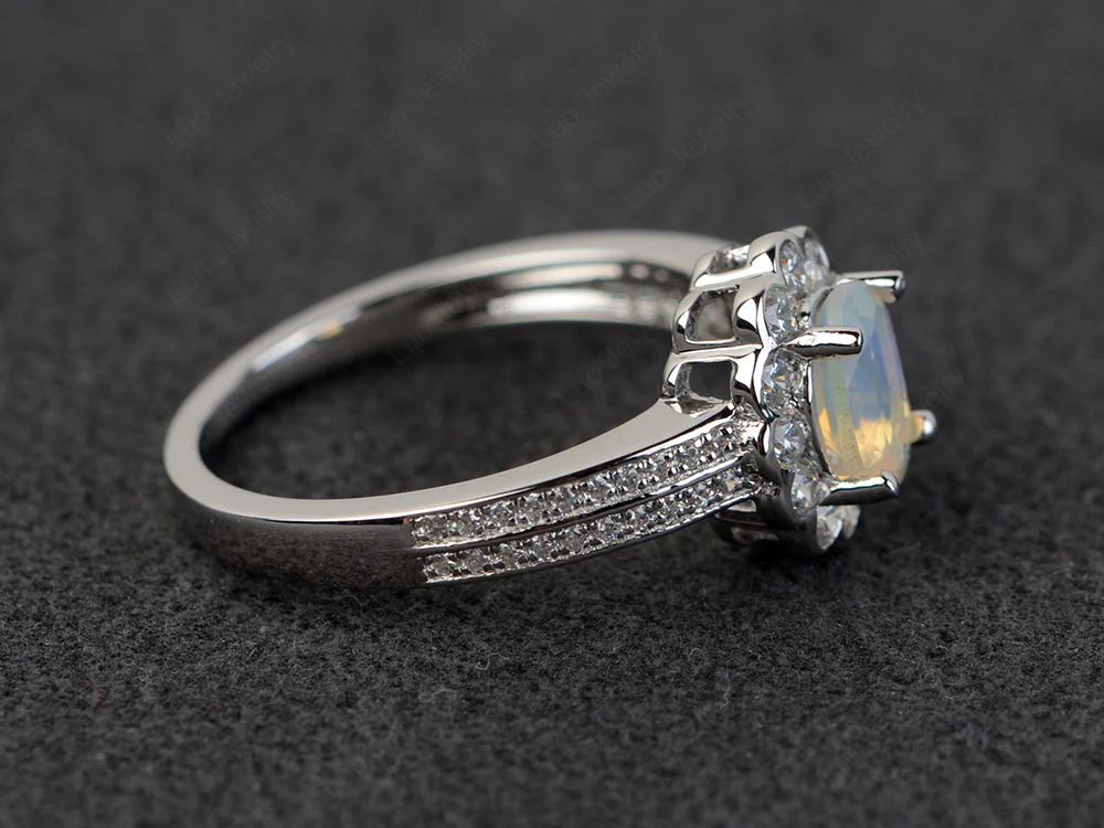 Opal Scalloped Halo Ring - Image 2