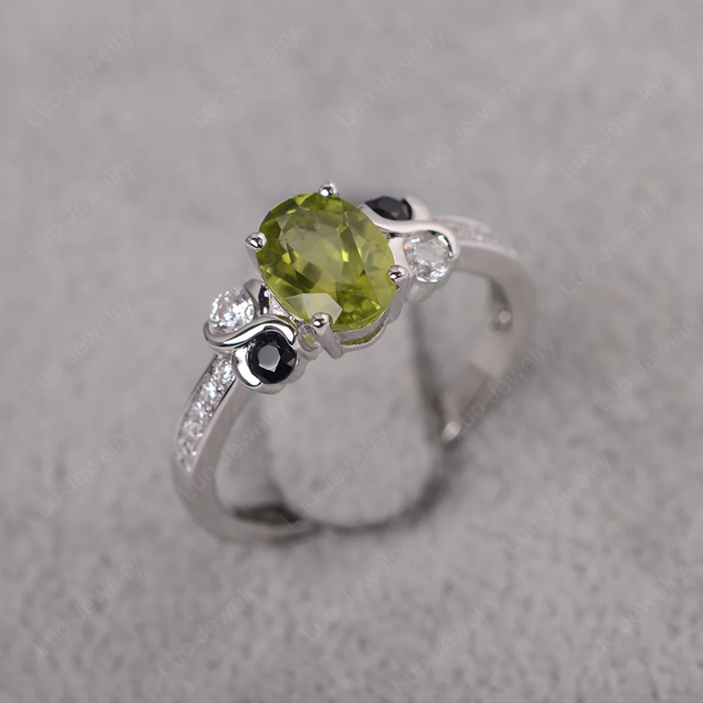 Oval Cut Peridot Infinity Stone Ring - Image 2