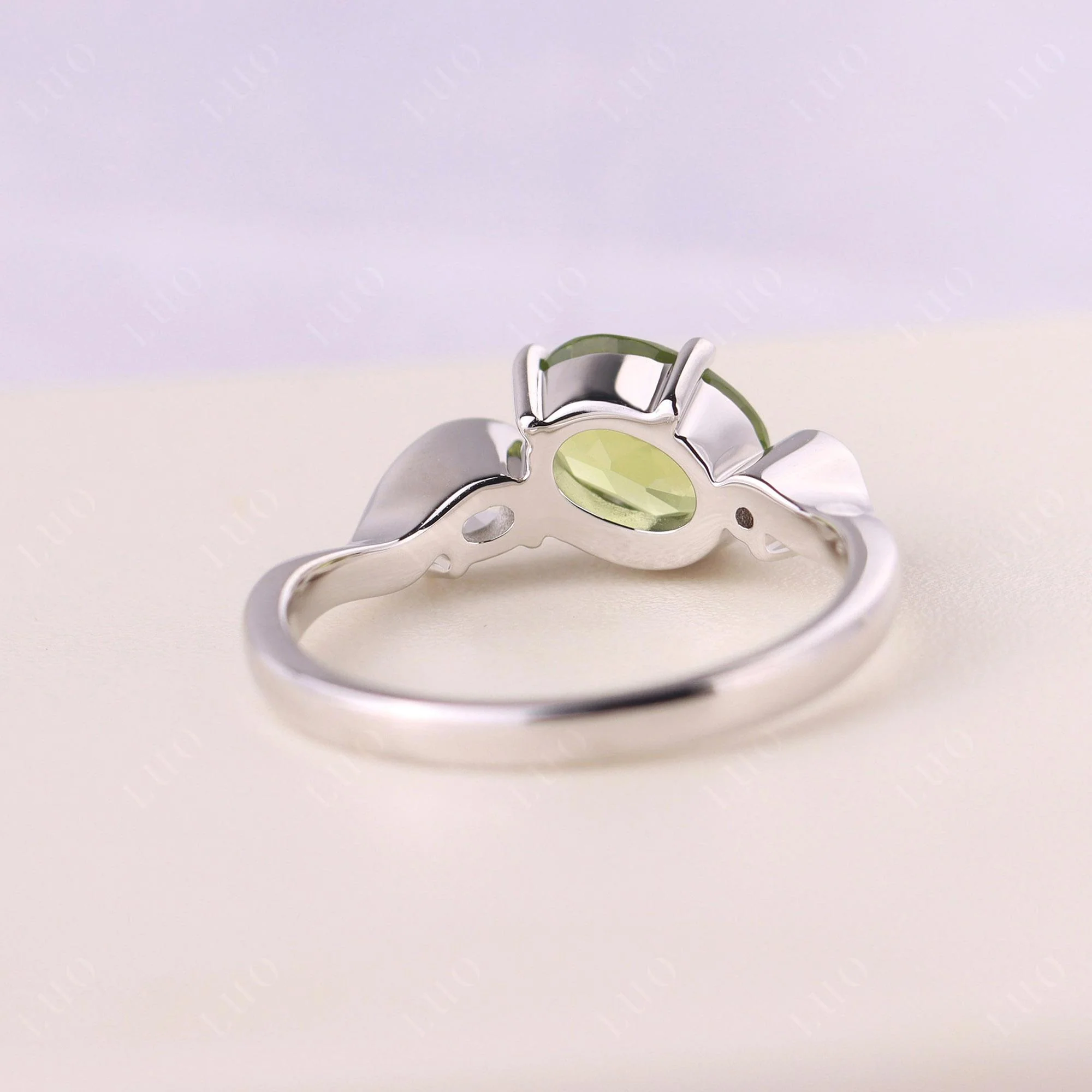 Peridot Wave Engagement Ring - Image 12