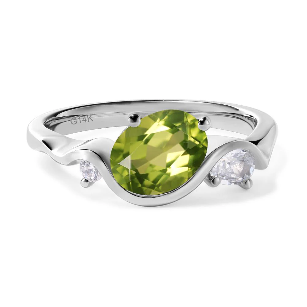 Peridot Wave Engagement Ring - Image 4