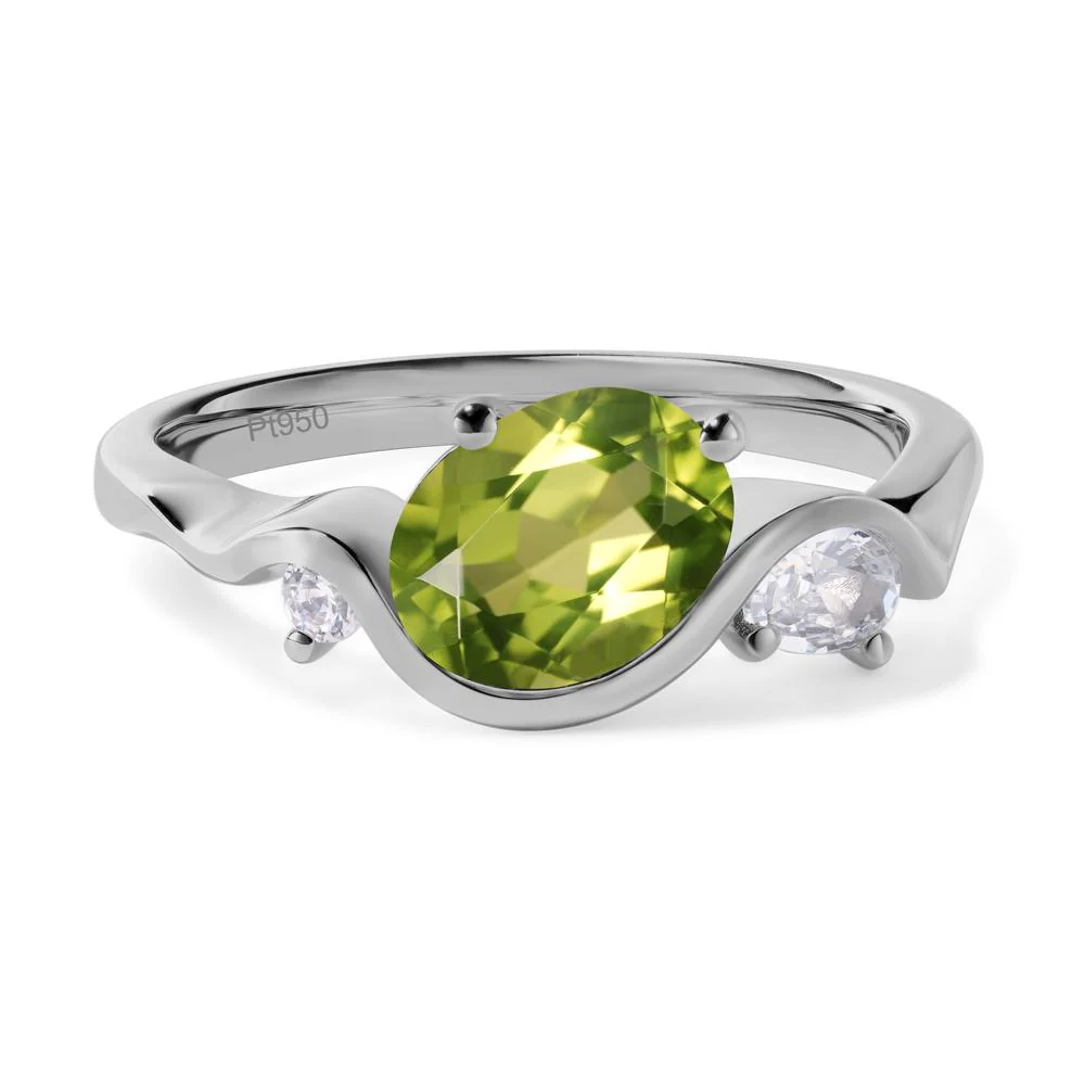 Peridot Wave Engagement Ring - Image 6