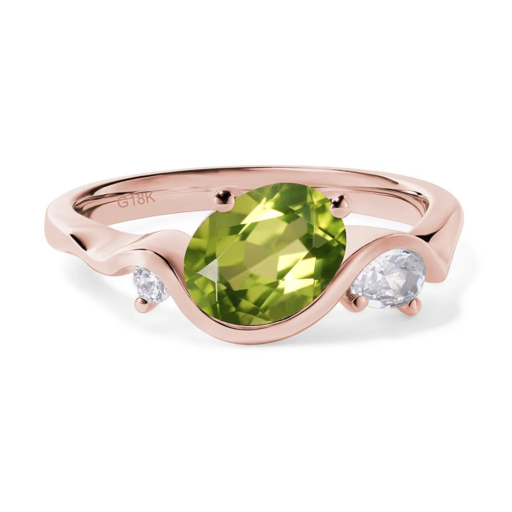 Peridot Wave Engagement Ring - Image 9