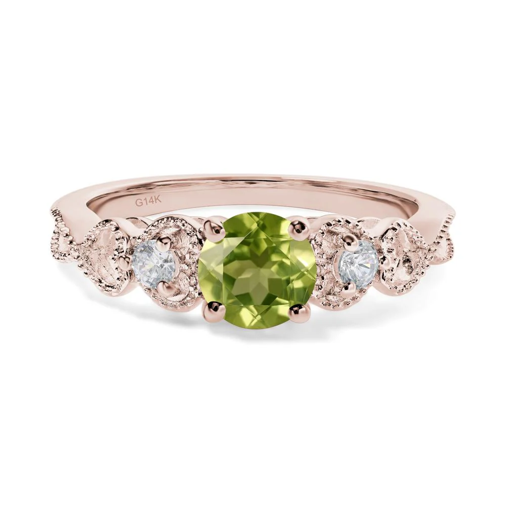 Peridot Vintage Style Engagement Ring