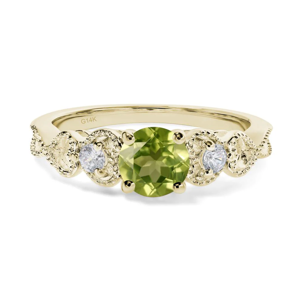 Peridot Vintage Style Engagement Ring - Image 5