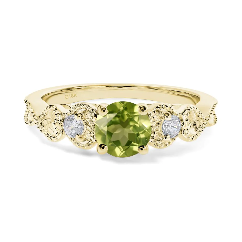 Peridot Vintage Style Engagement Ring - Image 8