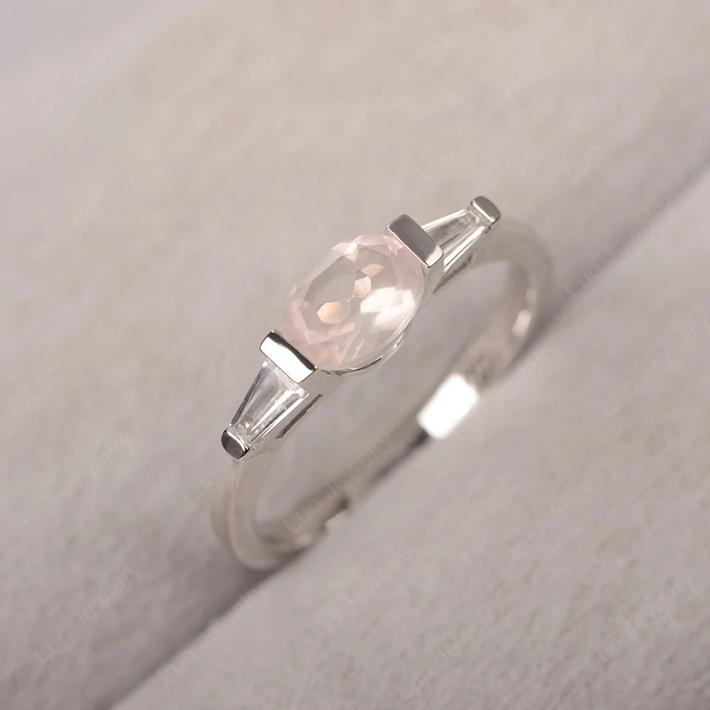 Low Profile Rose Quartz Ring