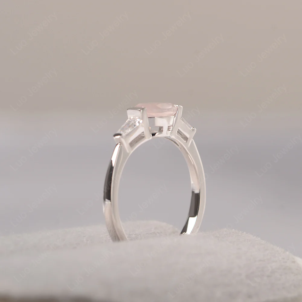 Low Profile Rose Quartz Ring - Image 4