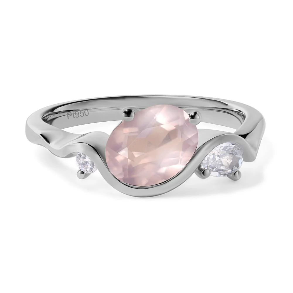 Rose Quartz Ocean Wave Ring - Image 6