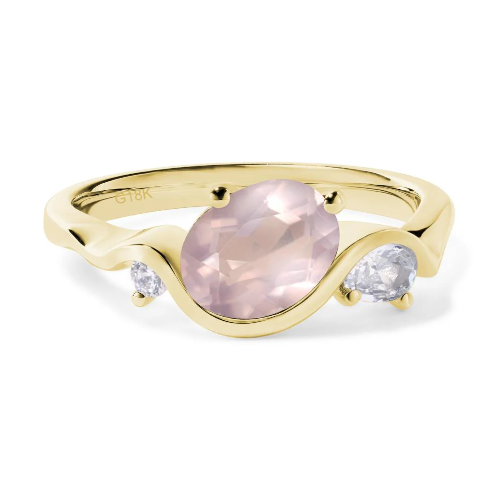 Rose Quartz Ocean Wave Ring - Image 8