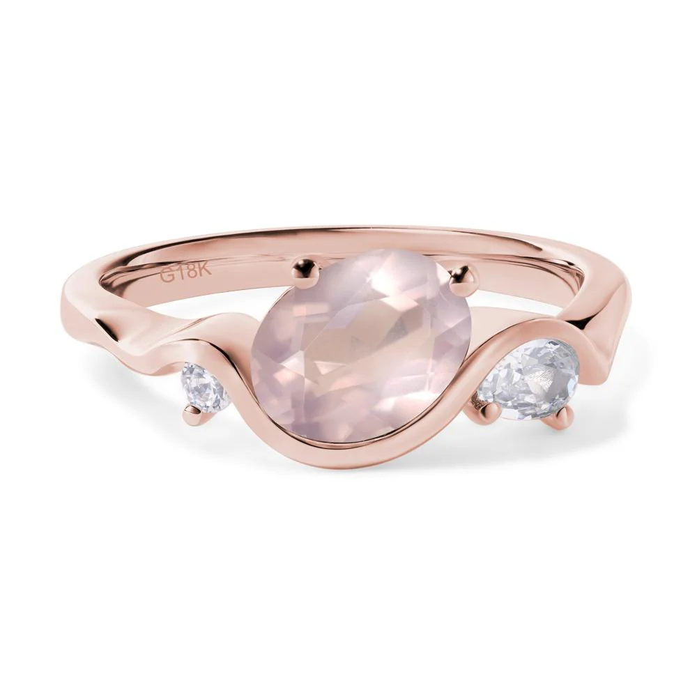 Rose Quartz Ocean Wave Ring - Image 9