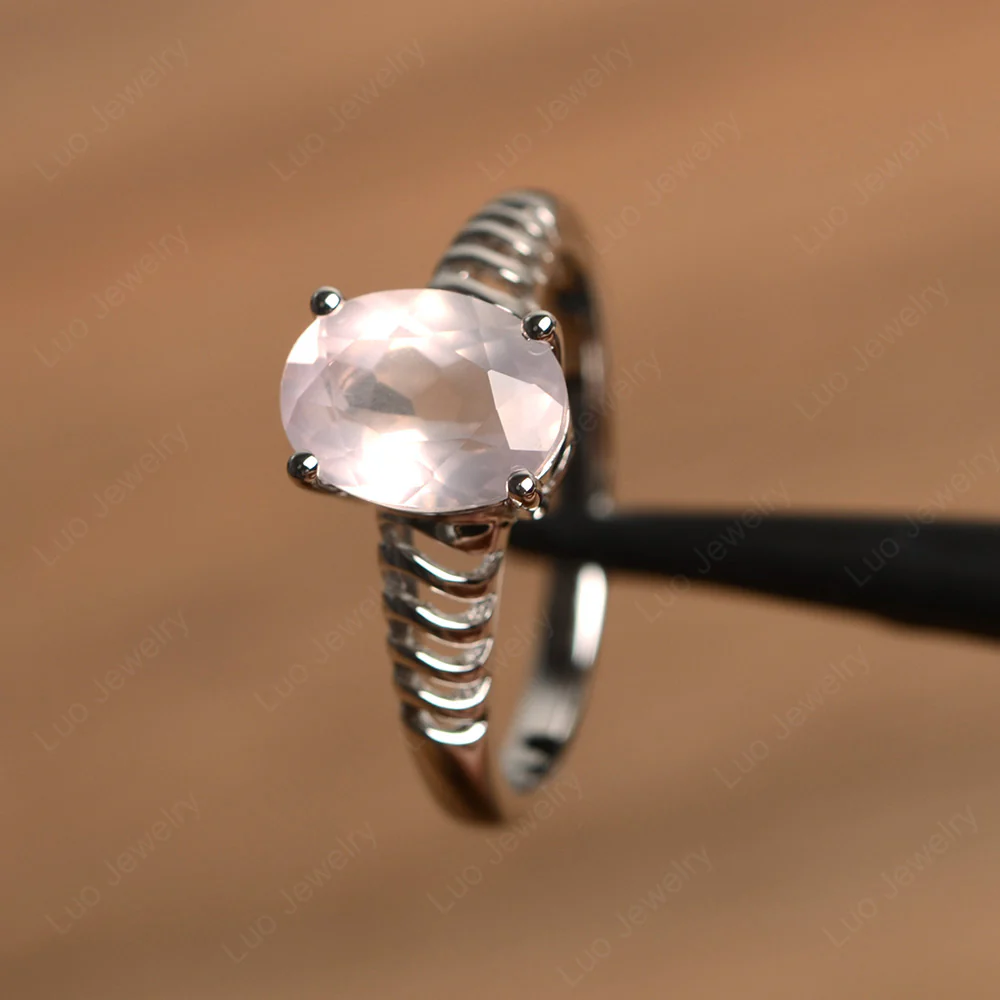 Rose Quartz Spiral Ring - Image 2