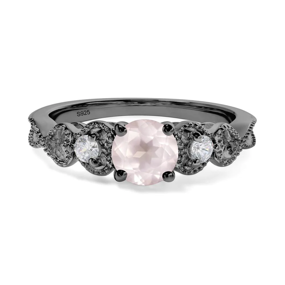 Rose Quartz Vintage Style Engagement Ring - Image 2