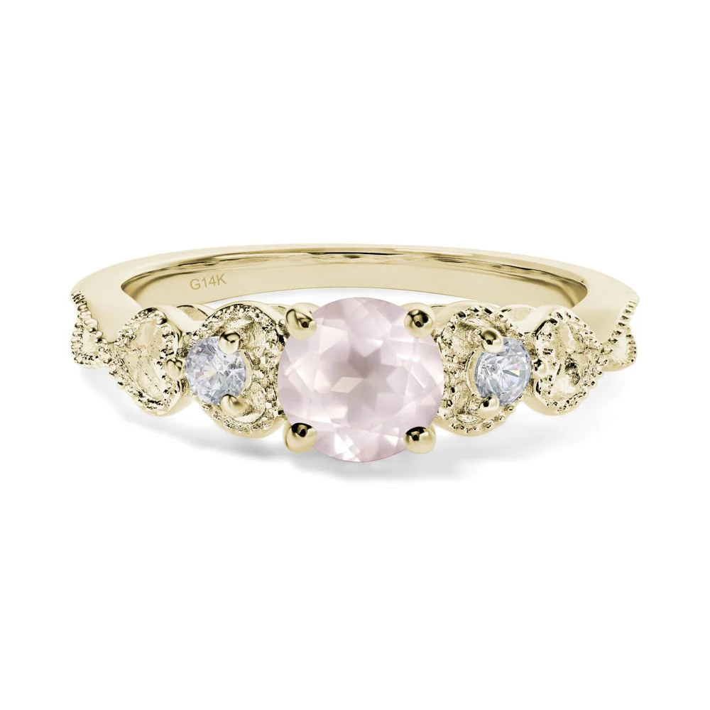 Rose Quartz Vintage Style Engagement Ring - Image 4