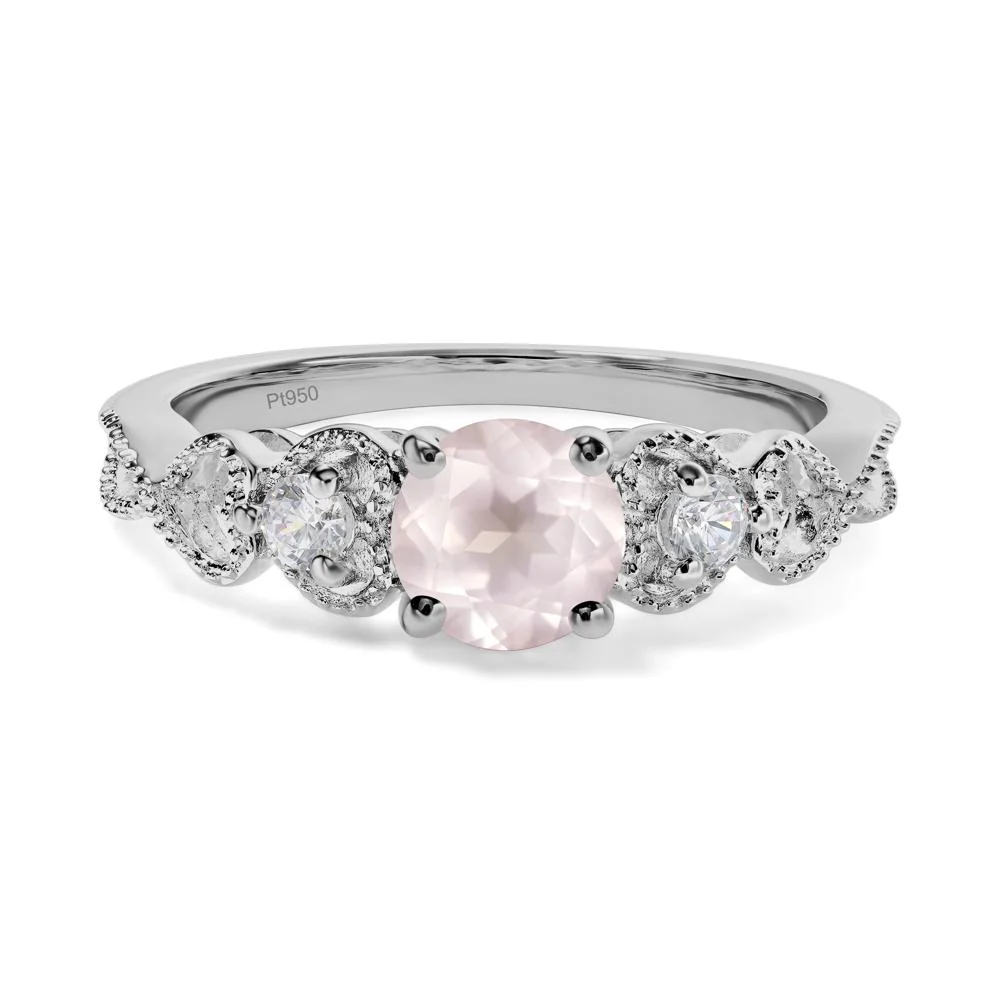 Rose Quartz Vintage Style Engagement Ring - Image 6