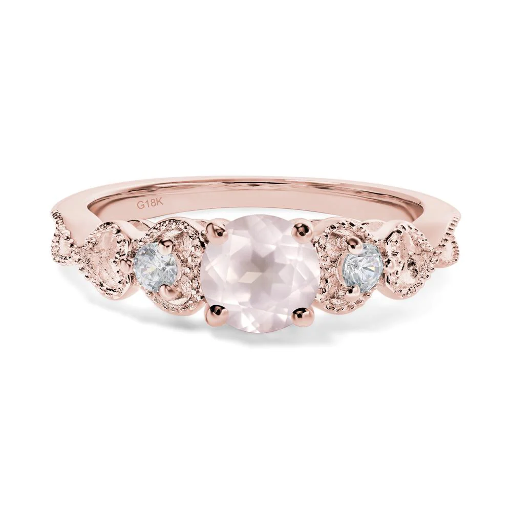 Rose Quartz Vintage Style Engagement Ring - Image 9