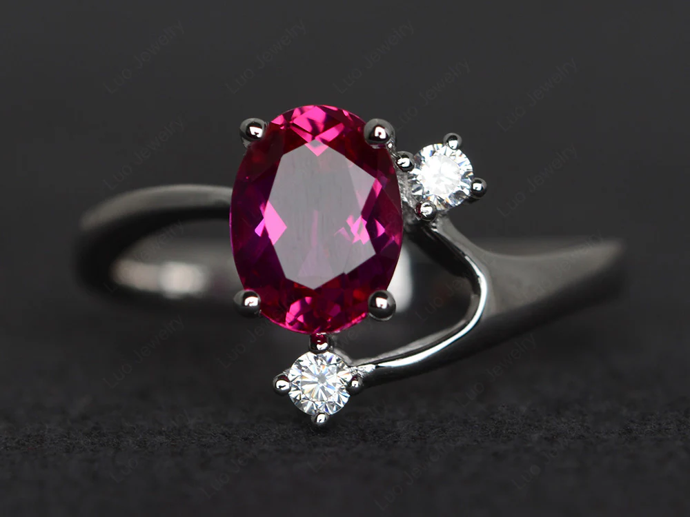 Ruby Asymmetrical Engagement Ring