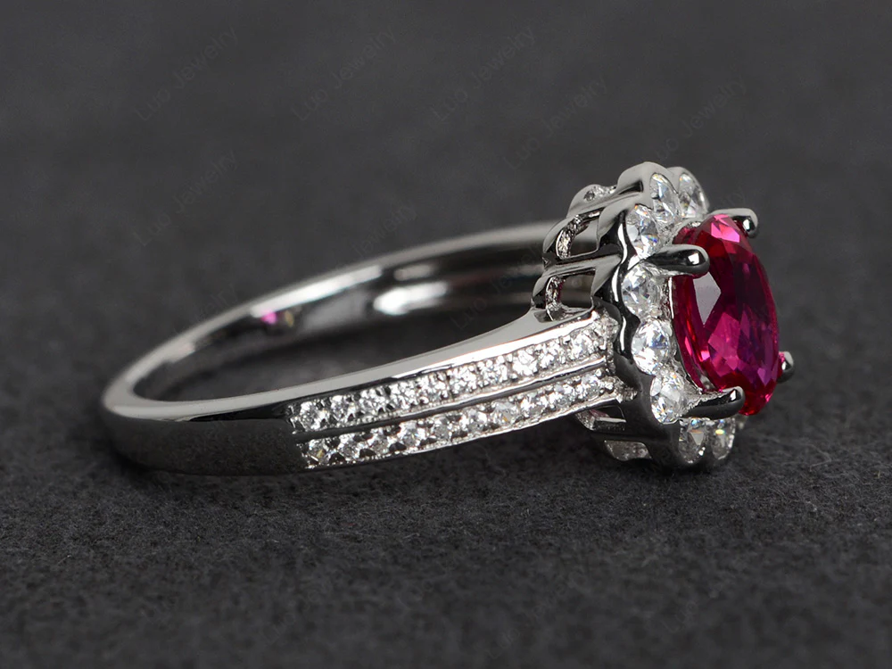 Ruby Scalloped Engagement Ring - Image 2