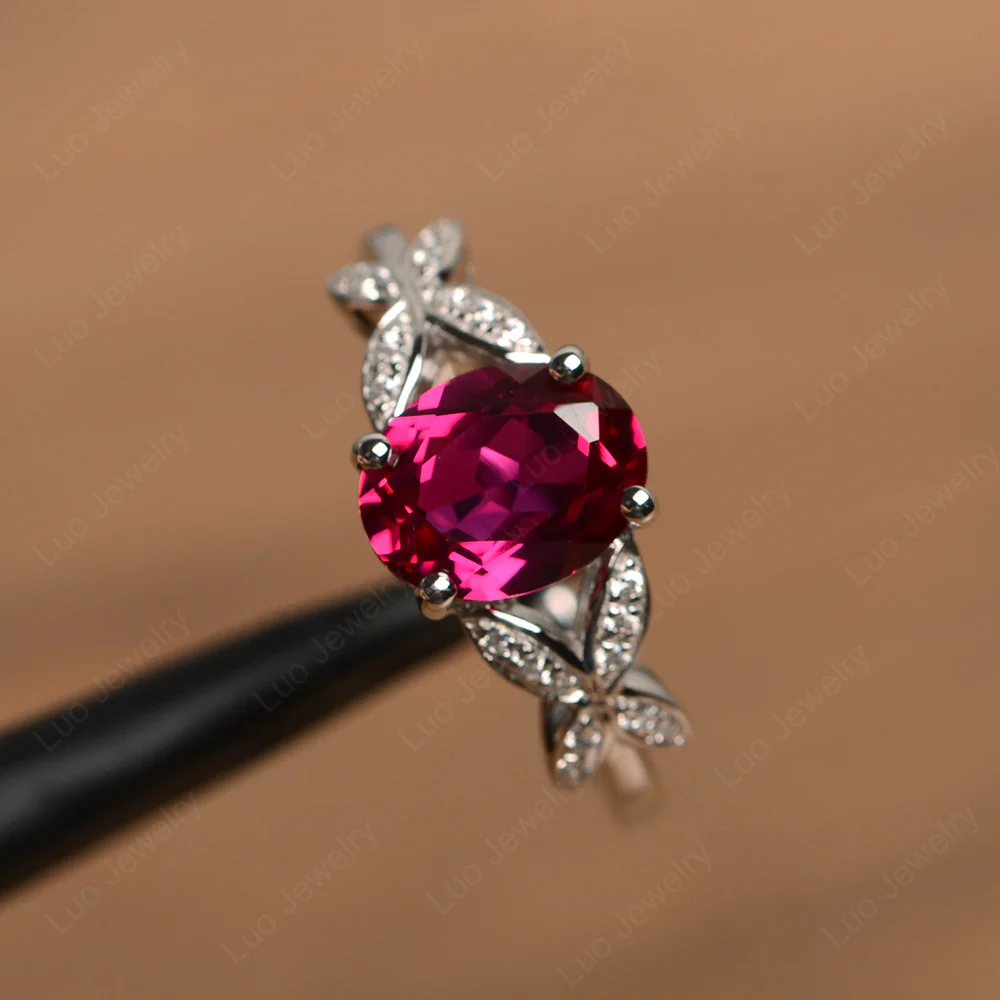 Ruby Butterfly Promise Ring - Image 2