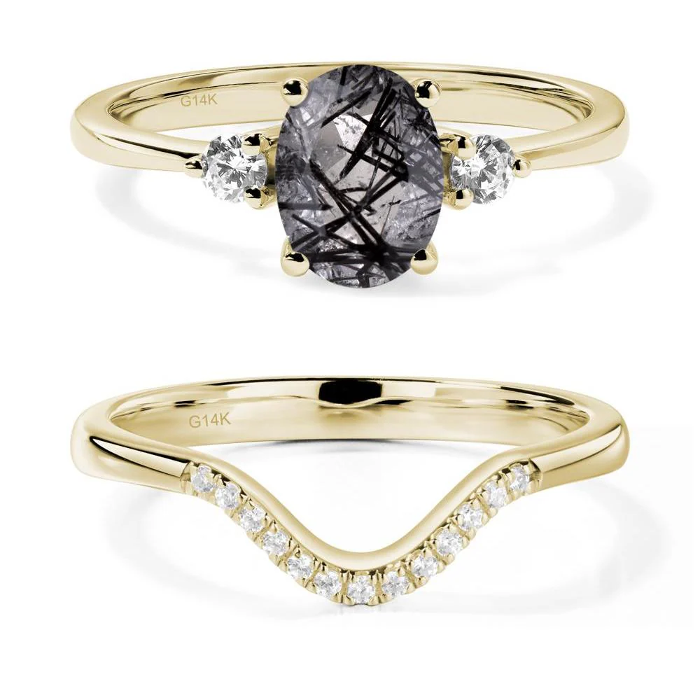 Trilogy Oval Black Rutilated Quartz Ring - Image 15