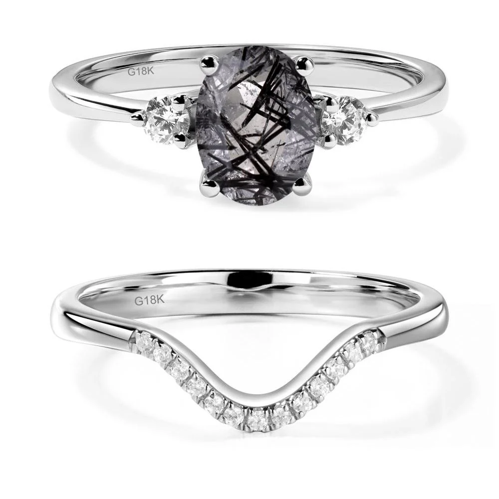 Trilogy Oval Black Rutilated Quartz Ring - Image 19
