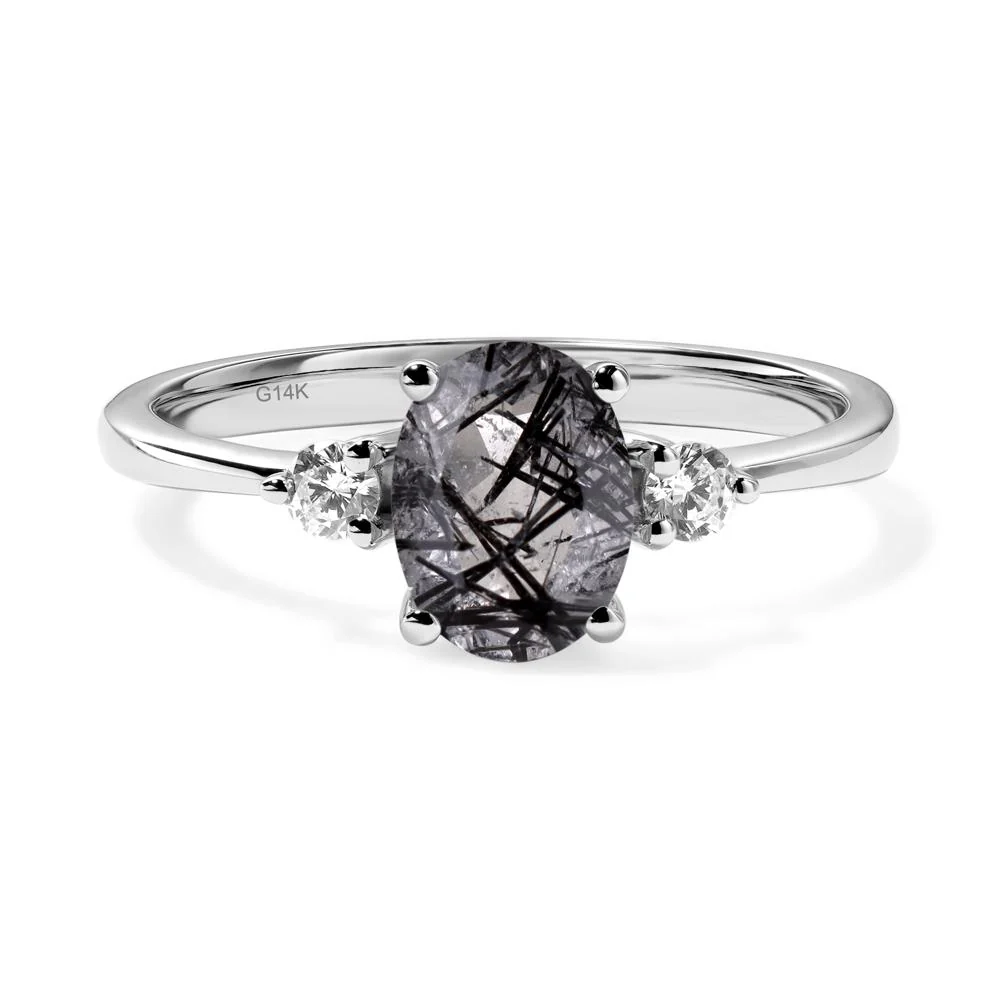 Trilogy Oval Black Rutilated Quartz Ring - Image 3