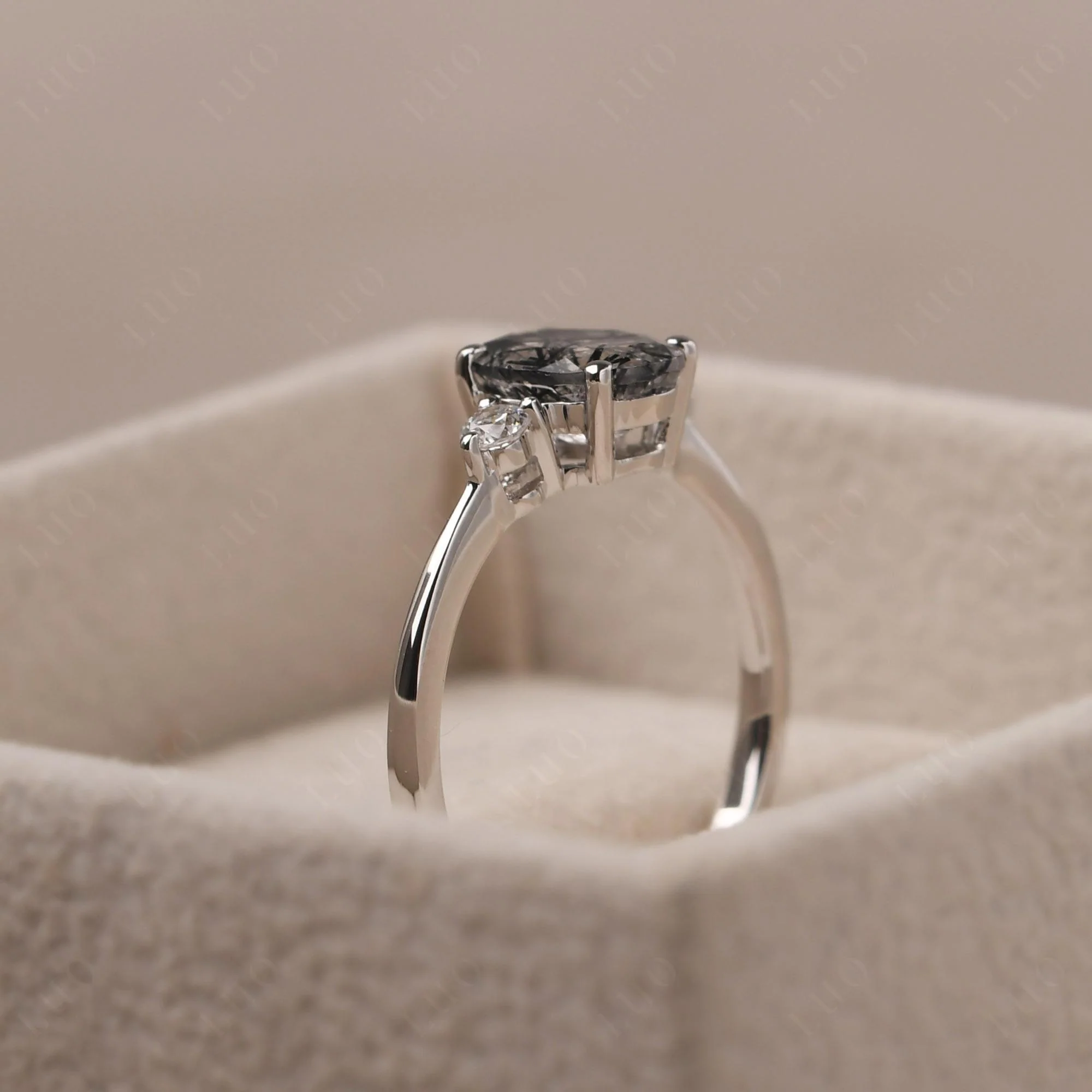 Trilogy Oval Black Rutilated Quartz Ring - Image 32