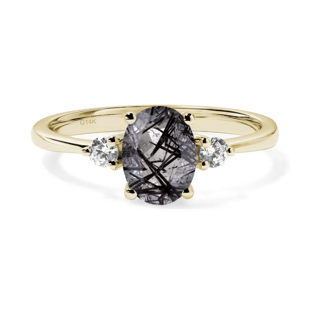 Trilogy Oval Black Rutilated Quartz Ring - Image 4