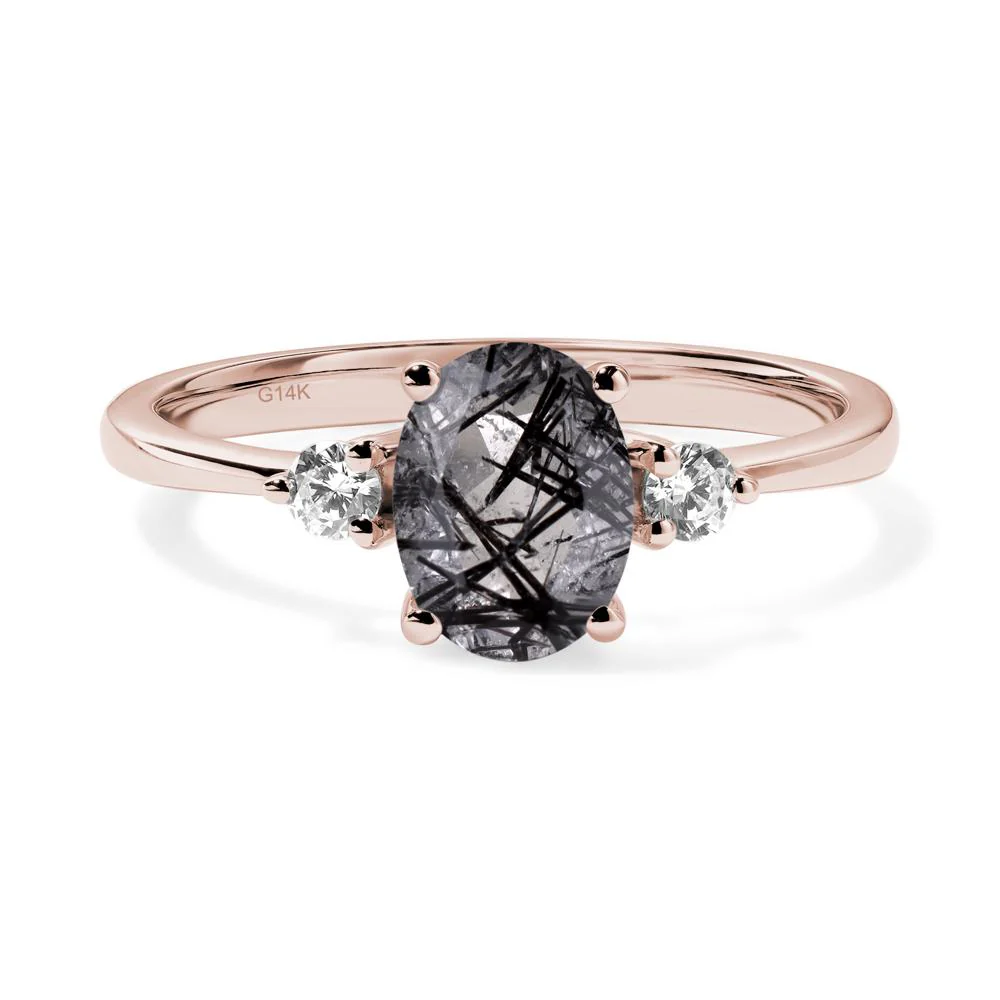 Trilogy Oval Black Rutilated Quartz Ring - Image 5