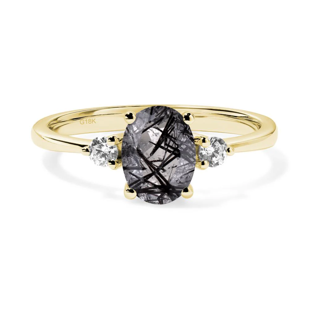 Trilogy Oval Black Rutilated Quartz Ring - Image 7