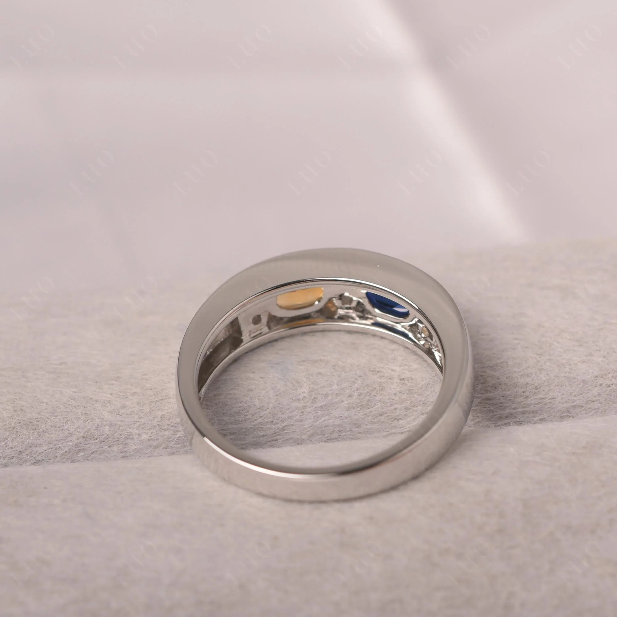 Oval Citrine and Sapphire Ring - Image 12