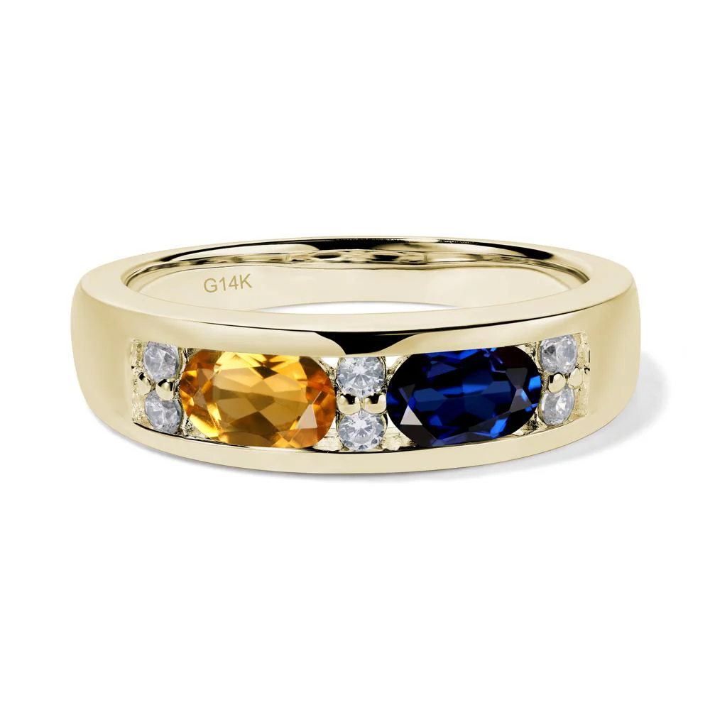 Oval Citrine and Sapphire Ring - Image 4