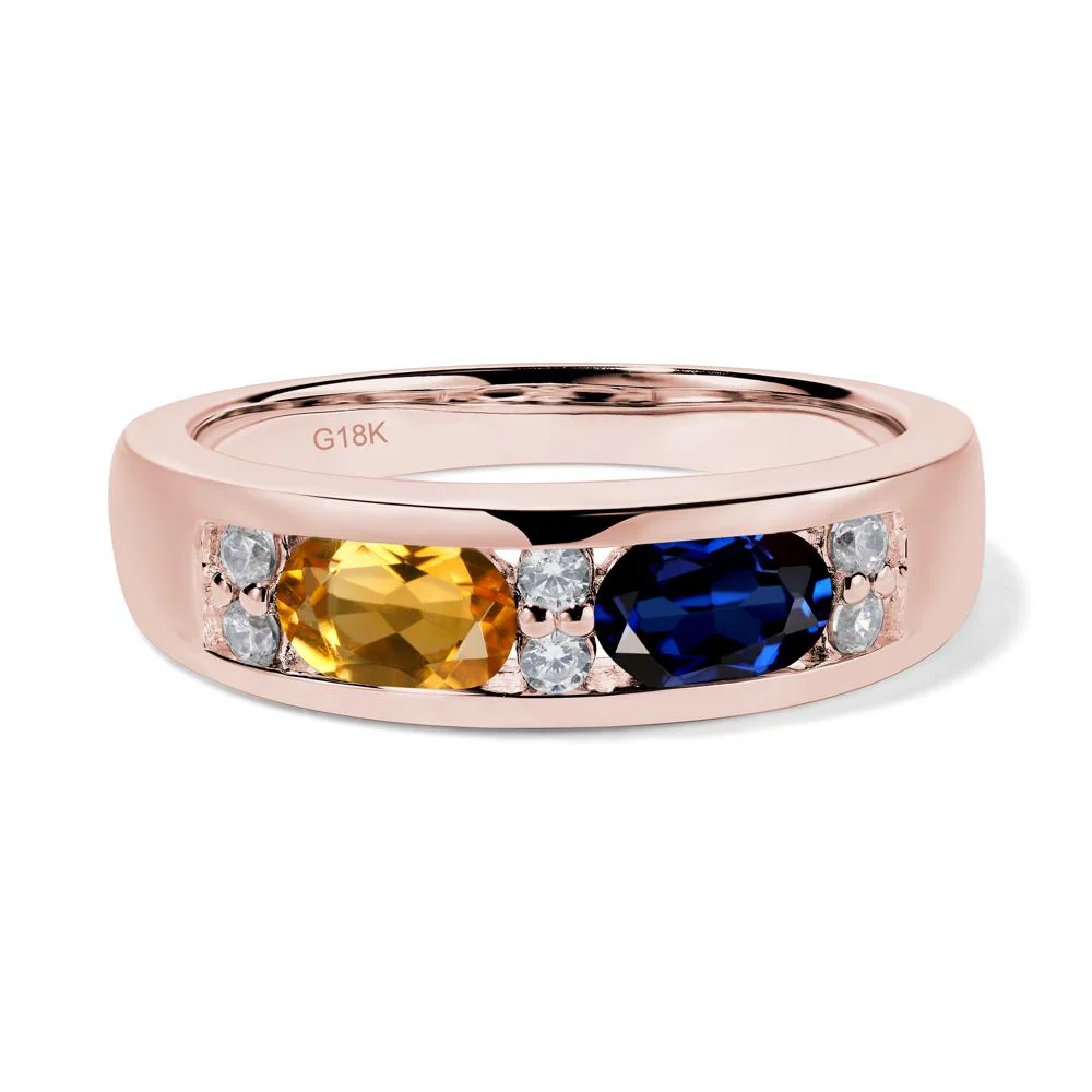 Oval Citrine and Sapphire Ring - Image 9