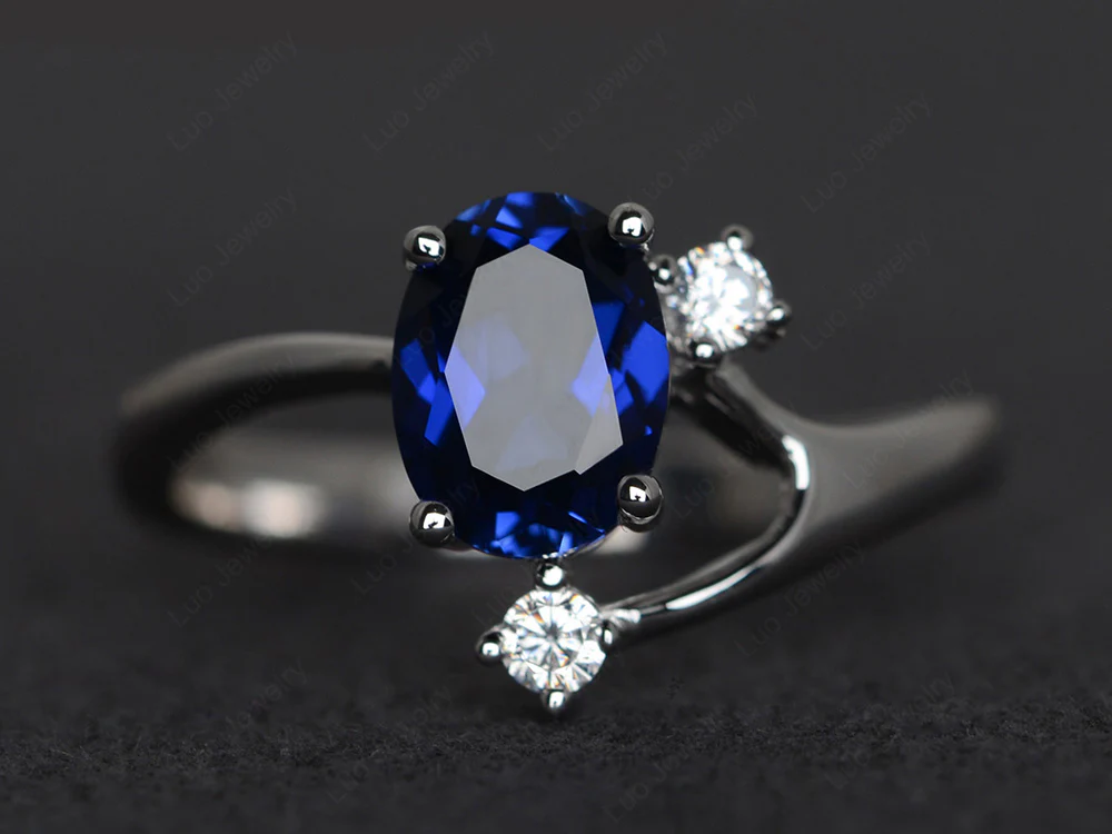 Sapphire Asymmetrical Engagement Ring