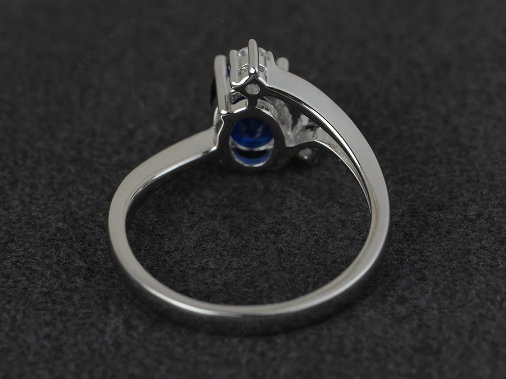 Sapphire Asymmetrical Engagement Ring - Image 3