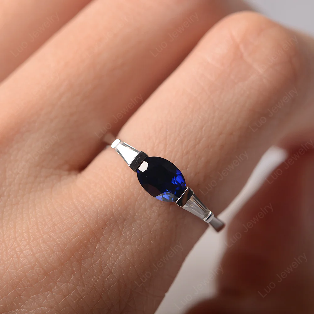 Low Profile Sapphire Ring - Image 5