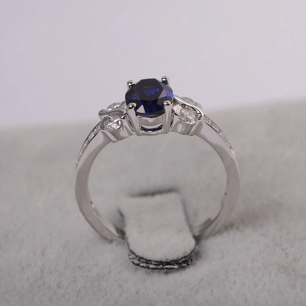 Sapphire Infinity Oval Engagement Ring - Image 3