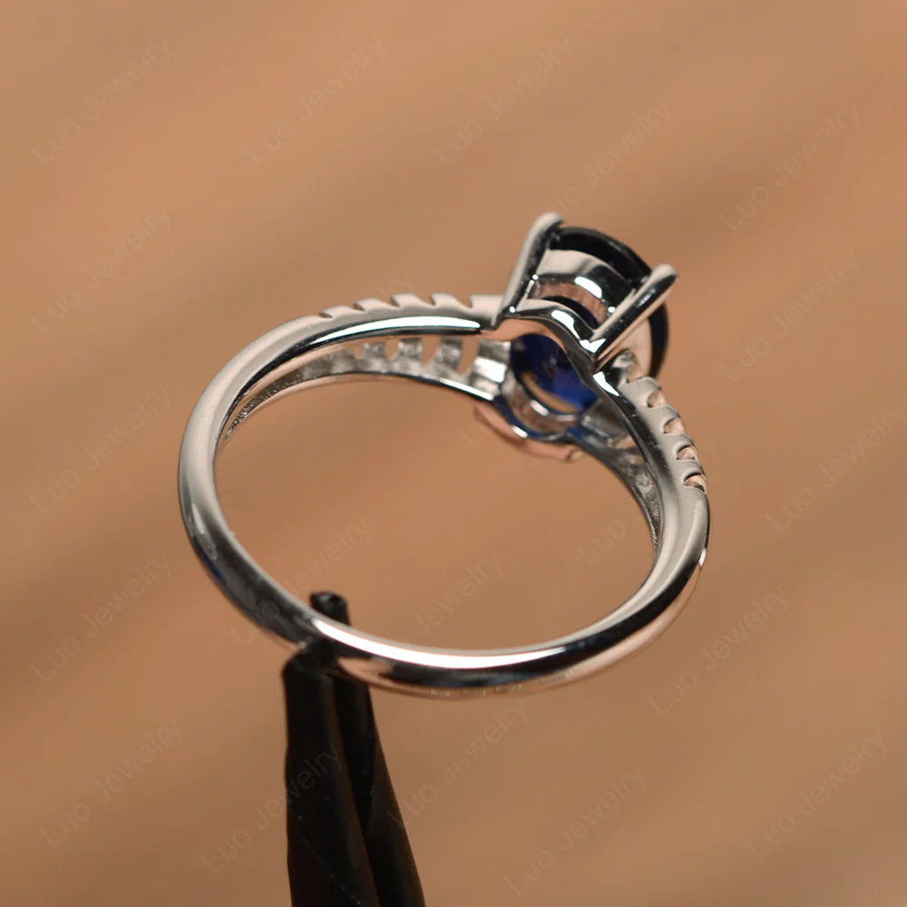 Sapphire Spiral Engagement Ring - Image 3