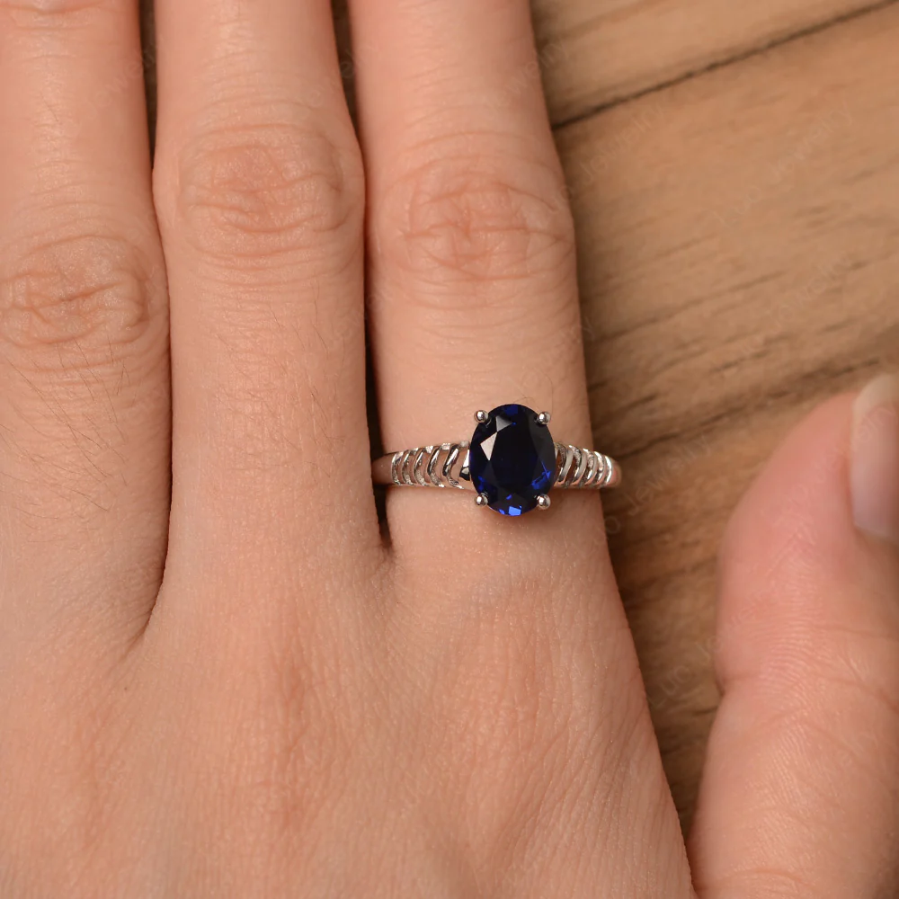 Sapphire Spiral Engagement Ring - Image 4