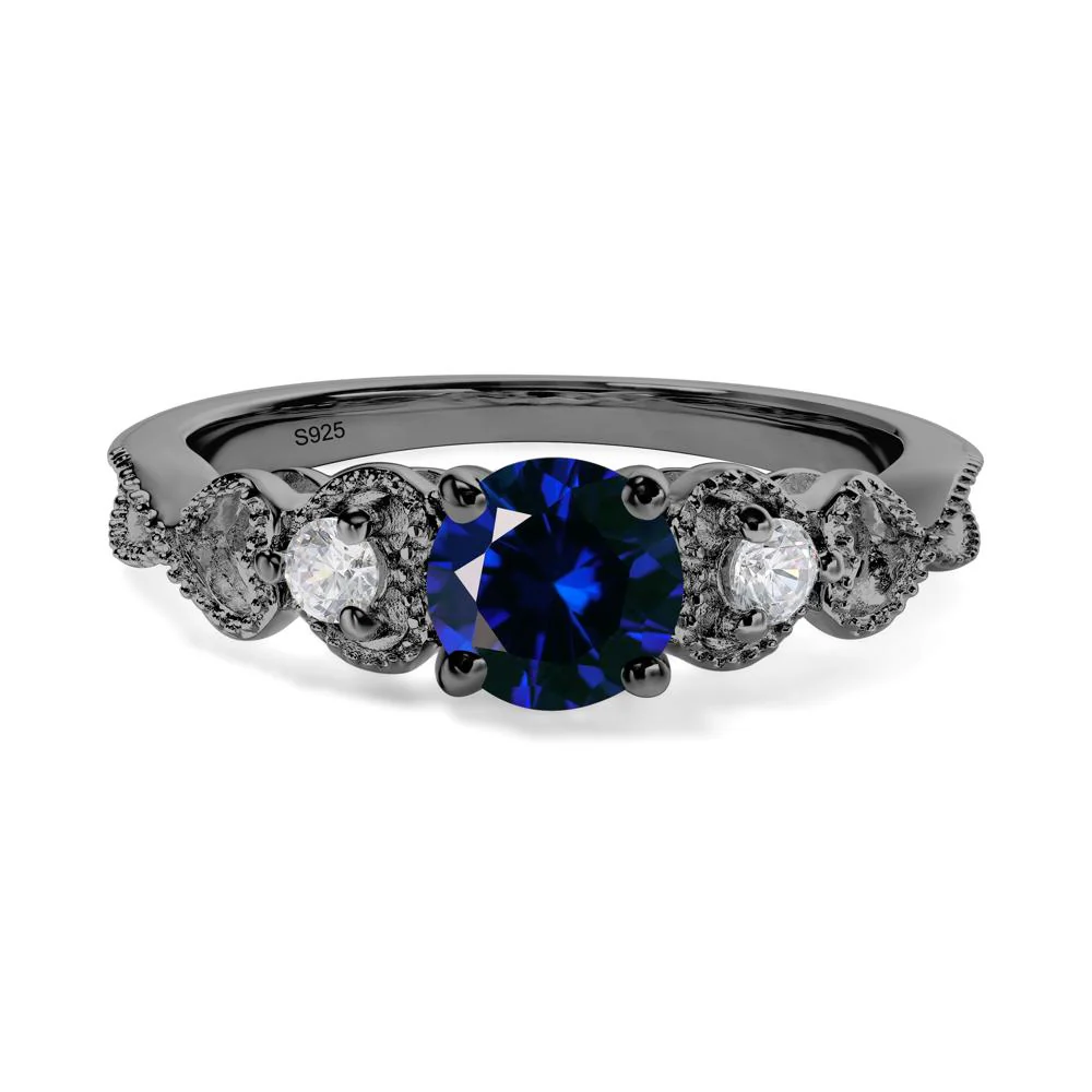 Sapphire Vintage Style Engagement Ring - Image 2