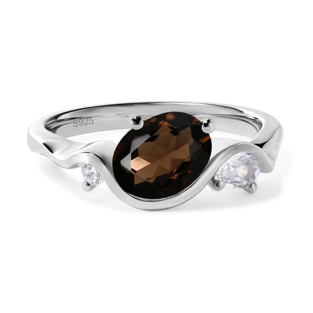 Smoky Quartz Ocean Wave Ring - Image 2