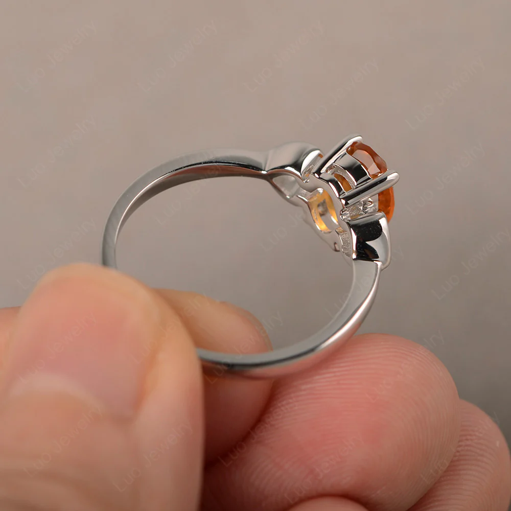 Oval Cut Solitaire Citrine Ring - Image 3