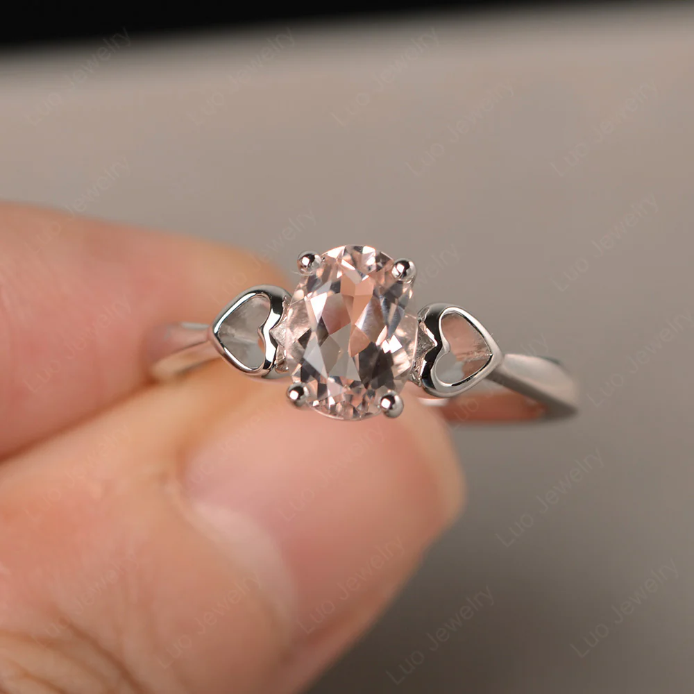 Morganite Heart Band Ring - Image 2