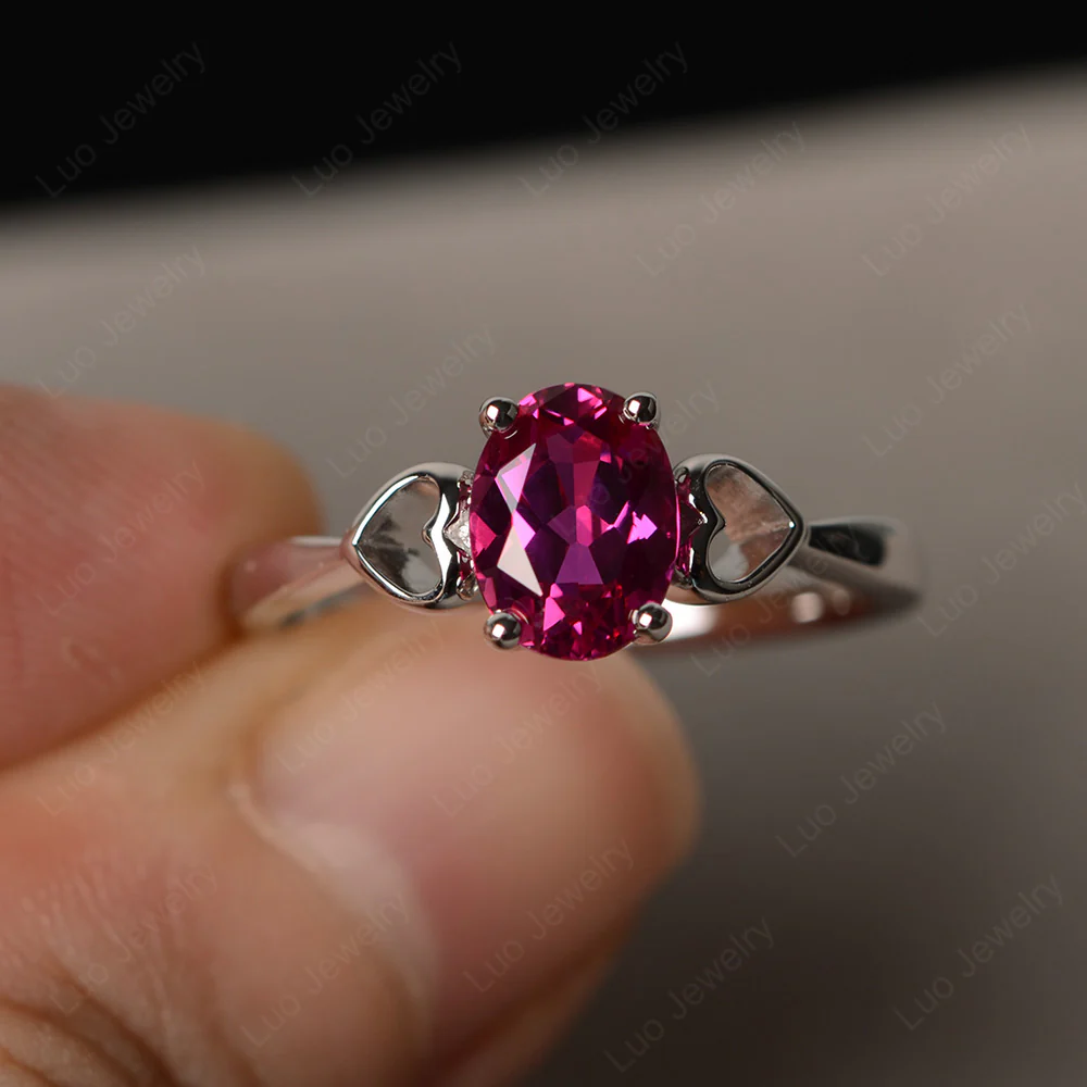 Oval Cut Solitaire Ruby Ring - Image 2